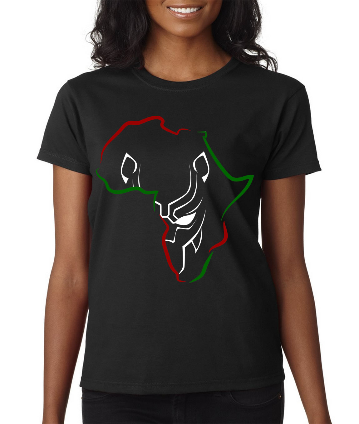 Afro Panther Black Multi-color-Unisex-T